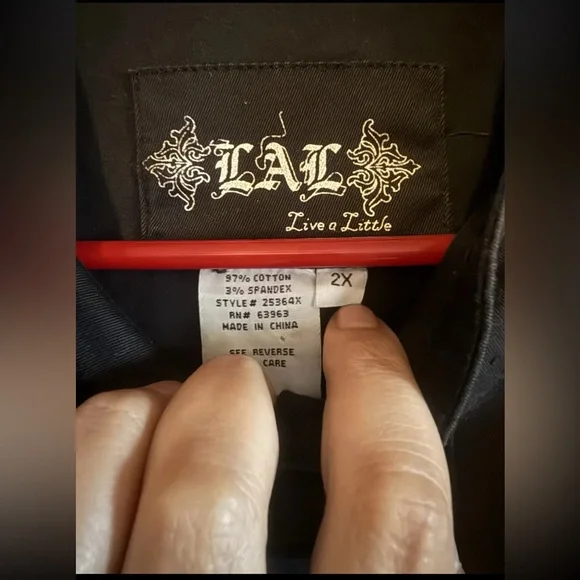 LAL Women’s Black Half Sleeve Blazer Dress Shirt Jacket 2X - Picture 2 of 5